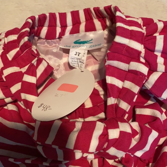 Groovy gator hot pink and white skirt - Picture 2 of 4